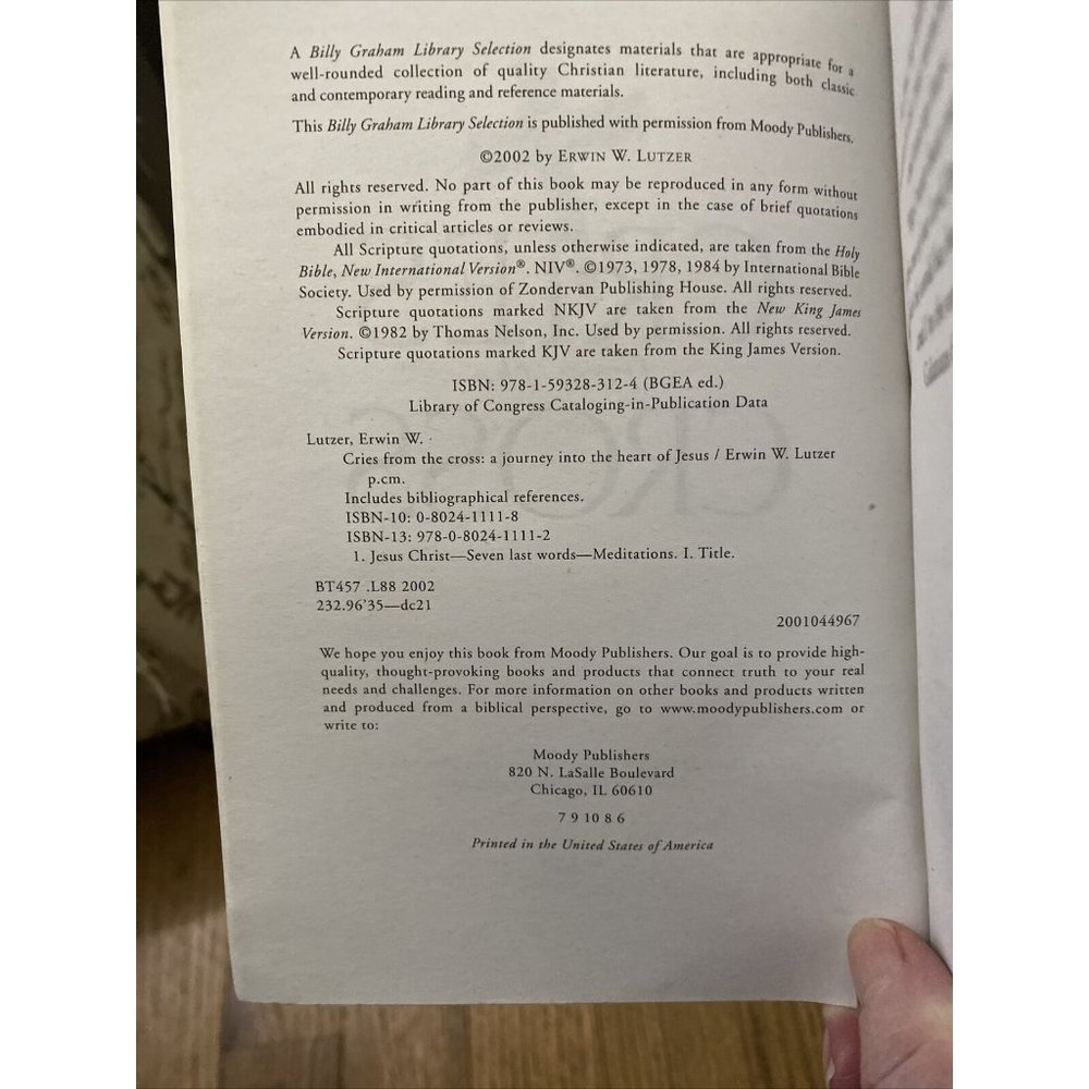 Cries From The Cross Erwin Lutzer Billy Graham Library Religion Christian - Picture 10 of 11